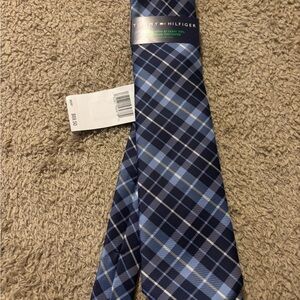 Tommy Hilfiger Blue Plaid Tartan Tie